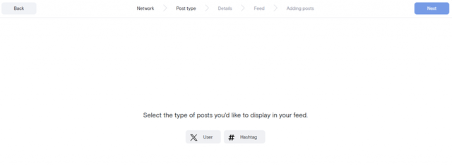 select x user or hashtag
